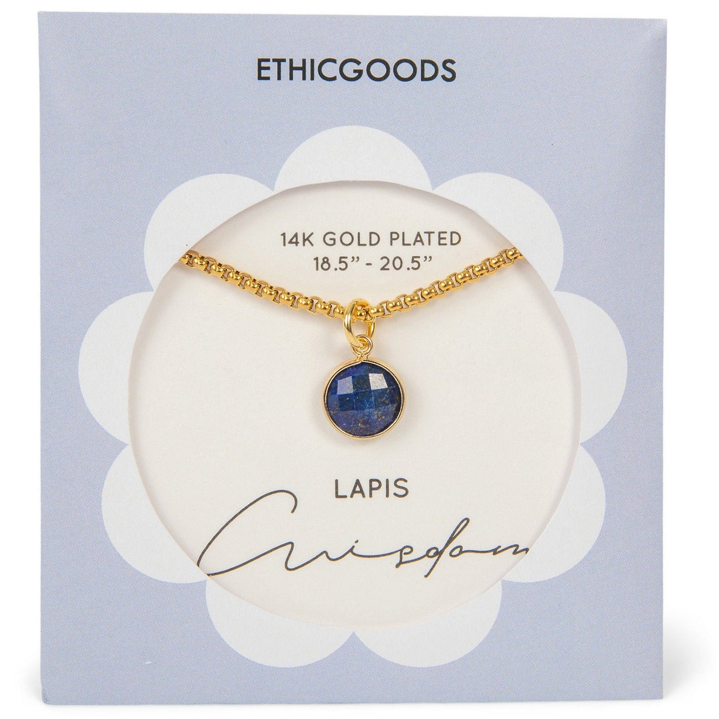 Lapis Stone Pendant Classic Gold Necklace by ETHICGOODS