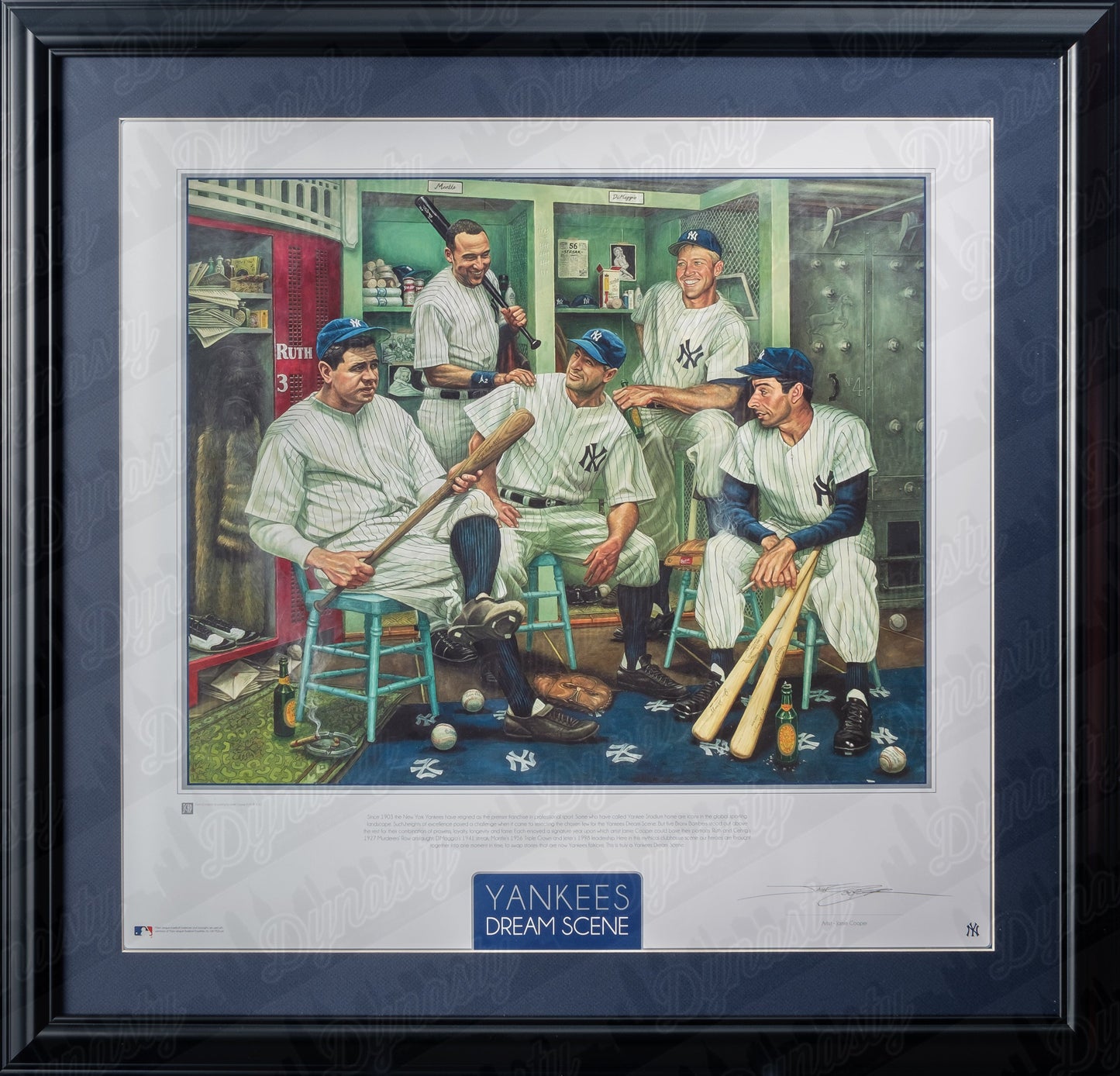 New York Yankees Dream Scene Framed and Matted Lithograph Artwork Print by Artist Jamie Cooper