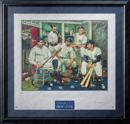 New York Yankees Dream Scene Framed and Matted Lithograph Artwork Print by Artist Jamie Cooper