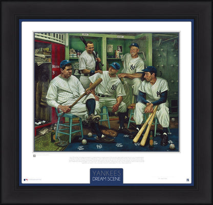 New York Yankees Dream Scene Framed and Matted Lithograph Artwork Print by Artist Jamie Cooper