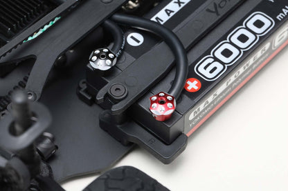 RP-121P4 Yokomo Aluminum Battery Plug Grips (Red/Black) w/4mm Bullet Plugs