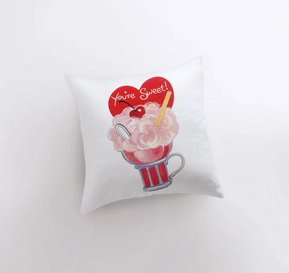 You're Sweet Valentines | Pillow Cover | Valentine card motifs | Throw Pillow | Valentines Day Gifts for Her | Valentines Day by UniikPillows
