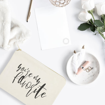 You're My Favorite Cotton Canvas Cosmetic Bag by The Cotton & Canvas Co.