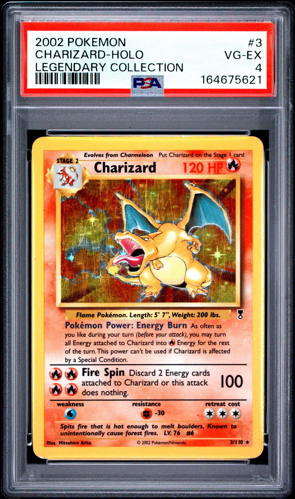 PSA 4 Charizard #3 · Legendary Collection · 2002