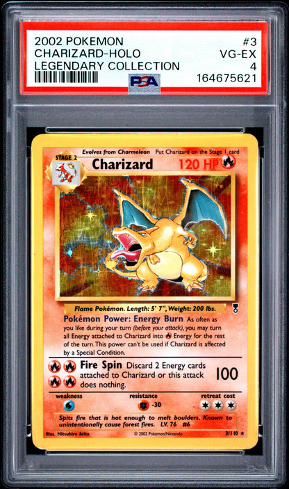 PSA 4 Charizard #3 · Legendary Collection · 2002