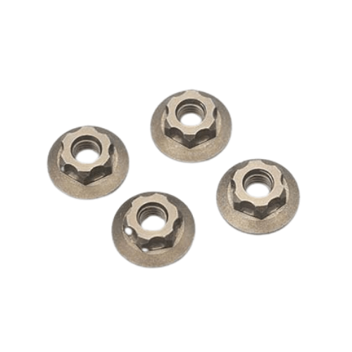 ZC-N4FLTA Yokomo M4 Aluminum Serrated Flanged Nut (4)