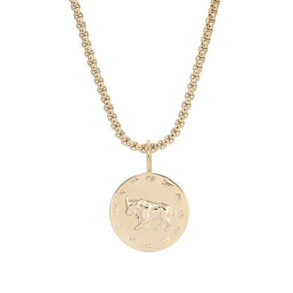 Zodiac Pendant & Thin Box Chain Necklace by eklexic jewelry