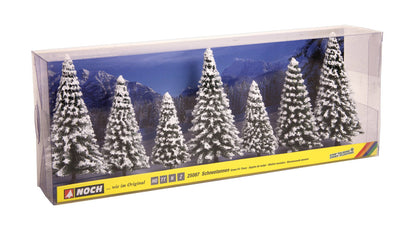 Noch 25087 HO/TT/N/Z Scale Snow-Covered Fir Trees, 7-Pack