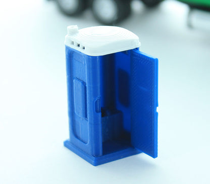 3D To Scale 64-141-BL 1/64 Porta-Potty, Blue and White
