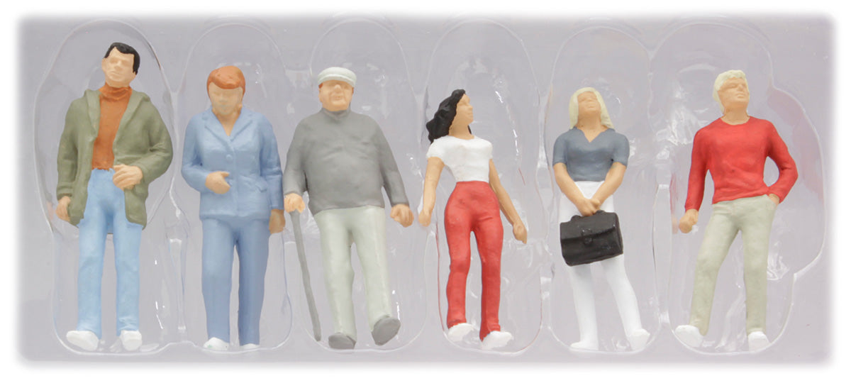 Preiser 65320 O Scale Standing Passers-By Figure Set, 6 Figures