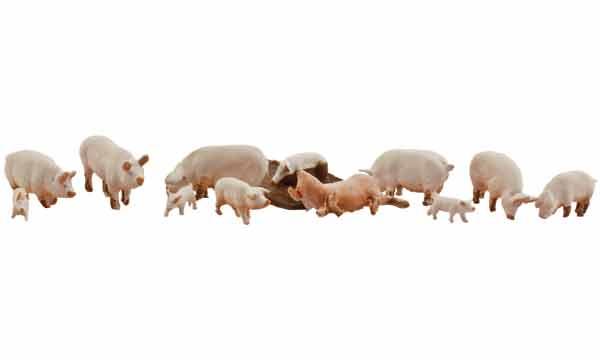 Woodland Scenics A1957 HO Train Figures Yorkshire Pigs