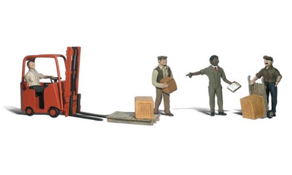 Woodland Scenics A2192 N Train Figures Workers w/Forklift