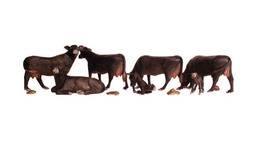 Woodland Scenics A2217 N Train Figures Black Angus Cows