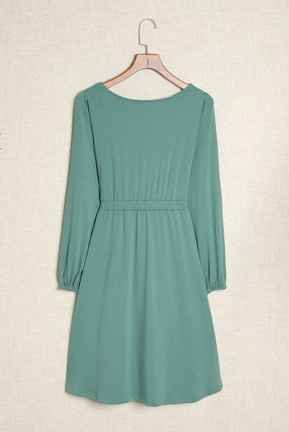 Julianna Button Up High Waist Long Sleeve Dress. by Poppy Lee Lane