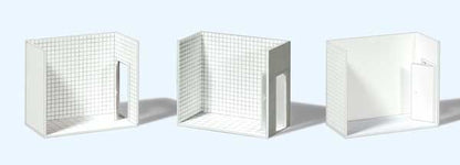 Preiser 19652 HO Scale Room Interior Walls White pkg(3)