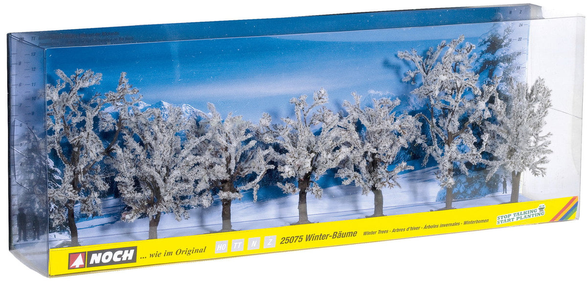 Noch 25075 HO/TT/N/Z Scale Snow-Covered Deciduous Trees, 7-Pack