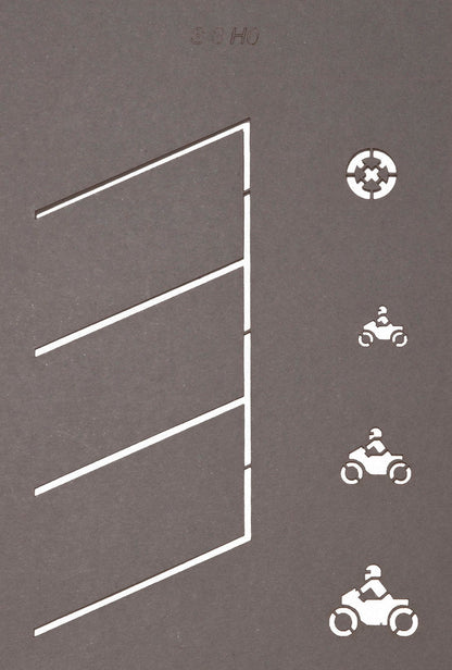 Noch 60745 HO Scale Street Marking Stencils, 5 Stencils/43 Symbols