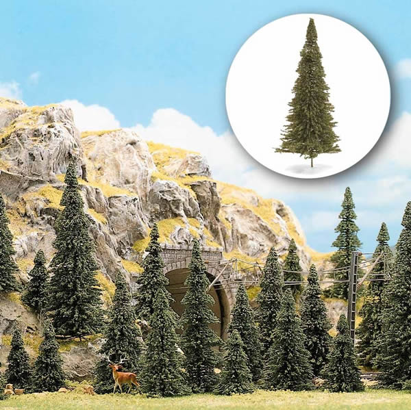 Busch 6572 N Scale Pine Trees -- 1-3/16 to 2-3/8" 3 to 6cm pkg(60)