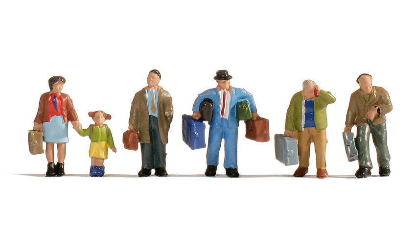 Noch 15224 HO Scale Travelers with Luggage Set #2, 6 pcs