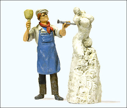 Preiser 44901 G Scale Working People Sculptor Working on Sculpture