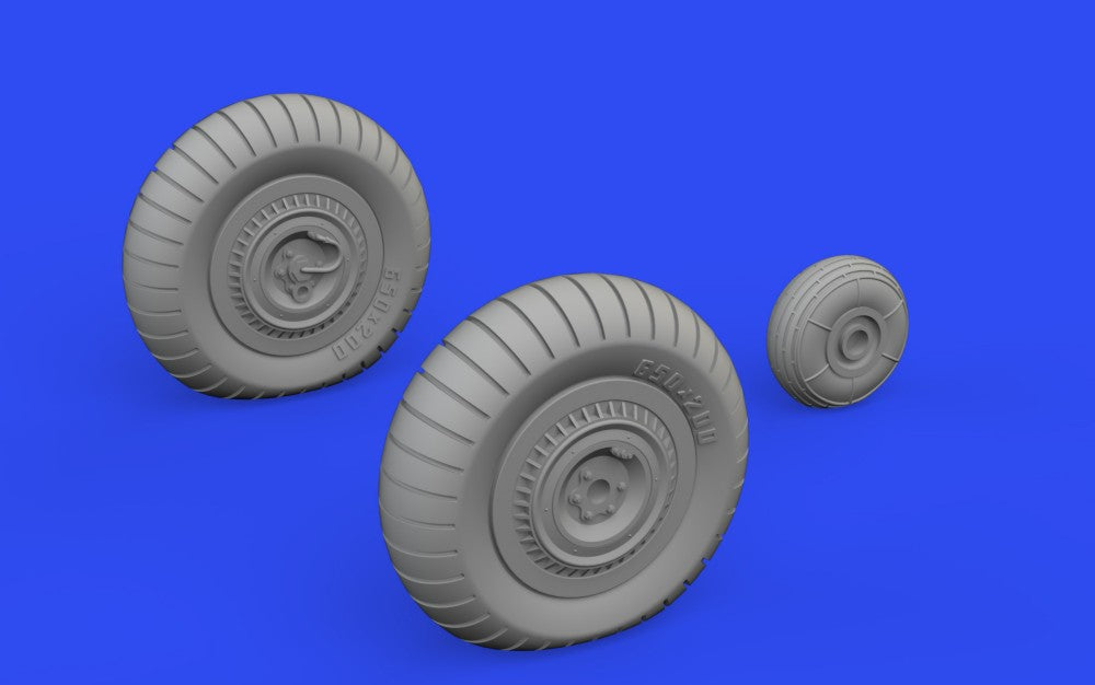 Eduard 648821 1/48 Aircraft- Yak9D Wheels for ZVE (Mask & Resin)