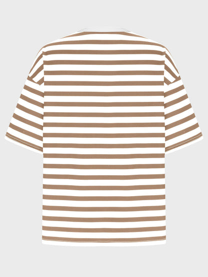 Striped Round Neck Half Sleeve T-Shirt
