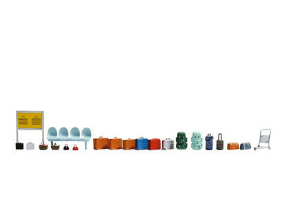 Noch 14810 HO Scale Train Station Accessories Set