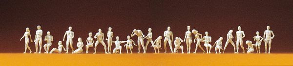 Preiser 16400 HO Scale Unpainted Figure Set Adam & Eve Combination Kit