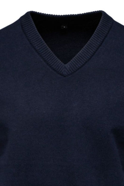 Men's Ribbed Hem V-Neck Long Sleeve Sweater