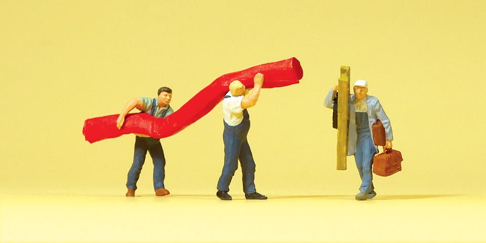 Preiser 10568 HO Scale Carpet Installers Figure Set