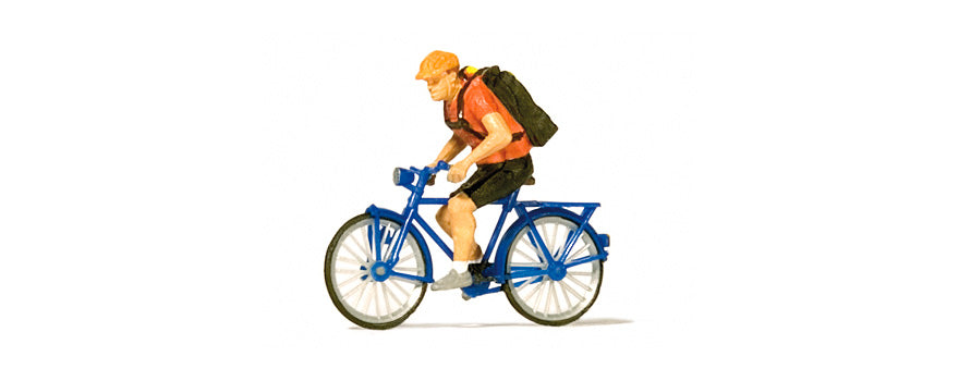 Preiser 28175 HO Scale Bicycle Courier Figure