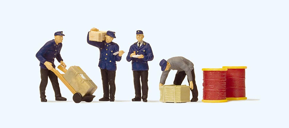 Preiser 10578 HO DB Delivery Men with Loads Figures