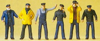 Preiser 10353 HO Scale People Working Ship's Crewmen pkg(6)