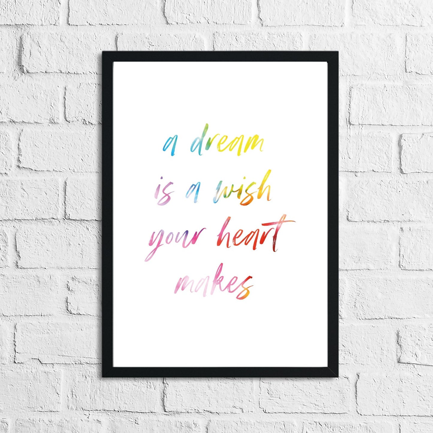 A Dream Is A Wish Colour Children's Room Wall Decor Print by WinsterCreations™ Official Store