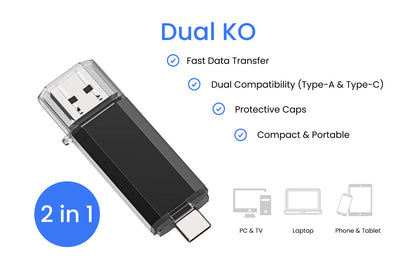 KO II Dual USB 3.1 Flash Drive Unprinted