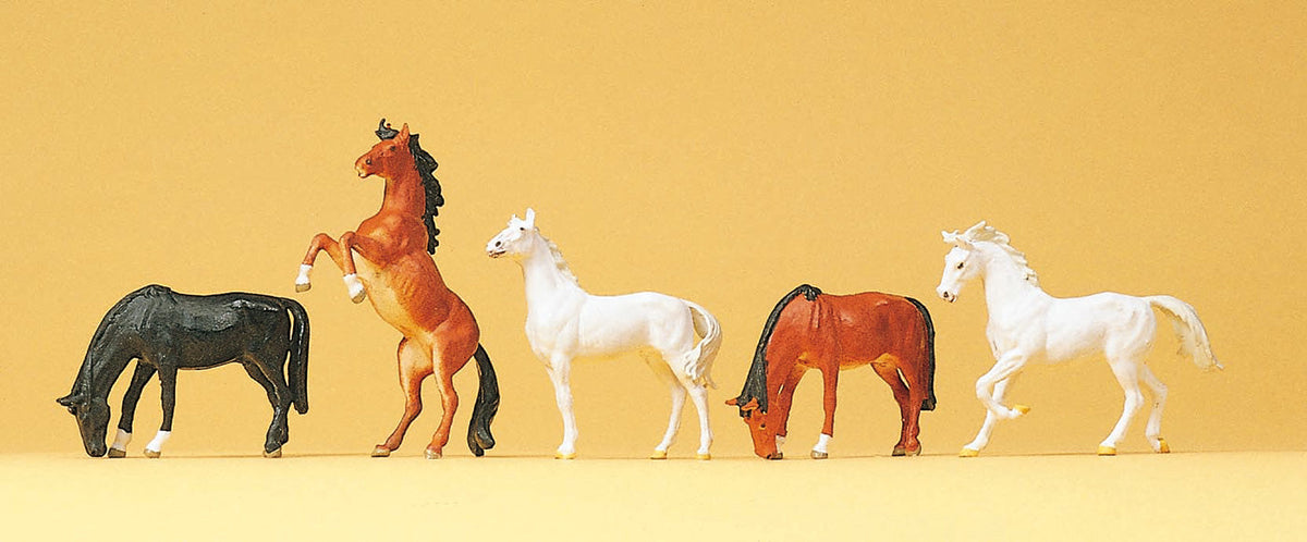 Preiser 10156 HO Scale Horses Animal Figure Set