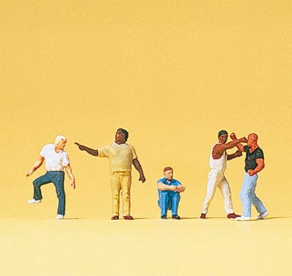 Preiser 79175 N Scale Pedestrians Street Scene/Fight