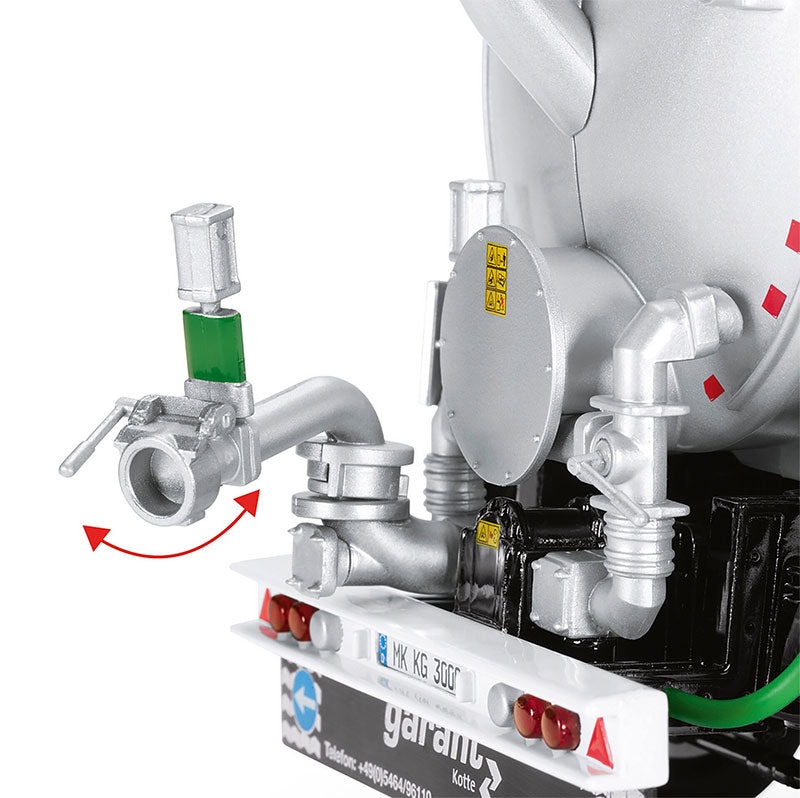 Wiking 077655 1/32 Kotte Garant Tank Trailer, White Aluminum