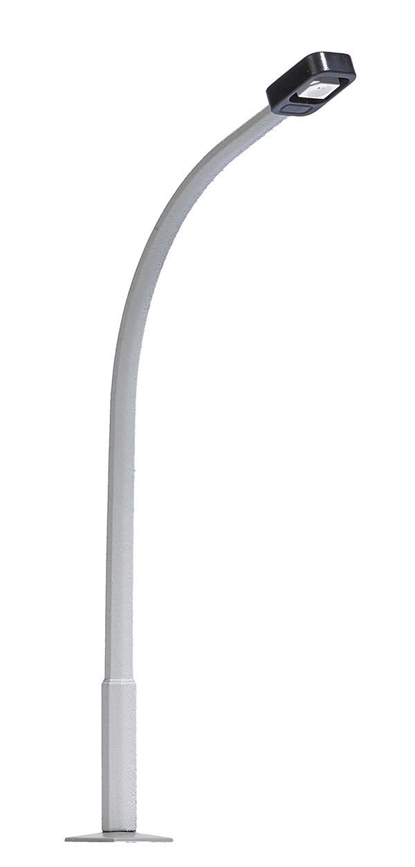 Busch 4115 HO Scale Street Lamp with Curved Concrete Mast, Rectangular Lamp