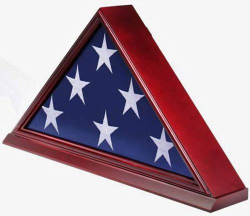 Solid Wood Elegant 5 x 9.5' Flag Display Case for Burial/Funeral/Veteran Flag