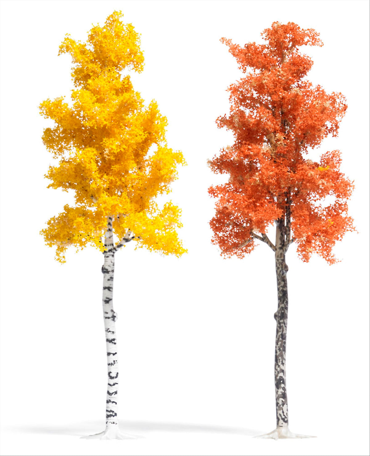 Busch 6794 HO Scale Sycamore & Birch Trees, Autumn Brown