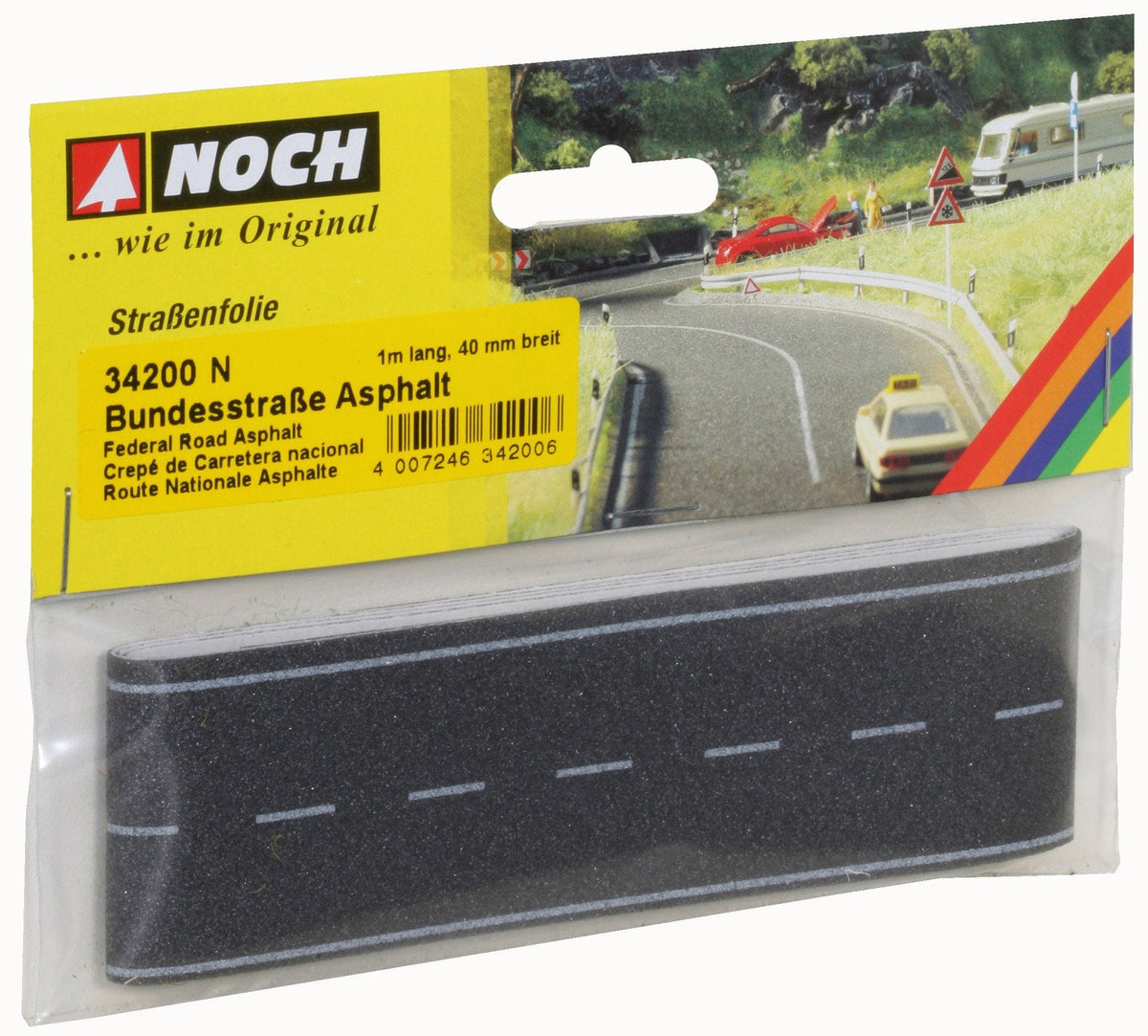 Noch 34200 N Scale Flexible Highway Road, Asphalt, 100 x 4 cm