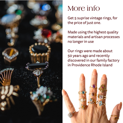 FIVE FOR ONE -Mix of 5 Vintage/Antique Rings for Women We Select Per Your Specifications Made in America - Bulk Pack by PVD Vintage Jewelry