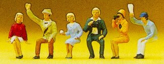 Preiser 10025 HO Scale Sports & Recreation -- Seated Spectators pkg(6)
