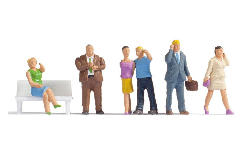 Noch 15574 HO Scale People with Cell Phones, 6 Figures