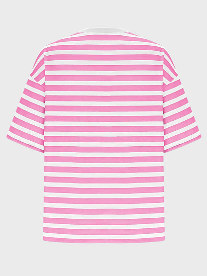 Striped Round Neck Half Sleeve T-Shirt