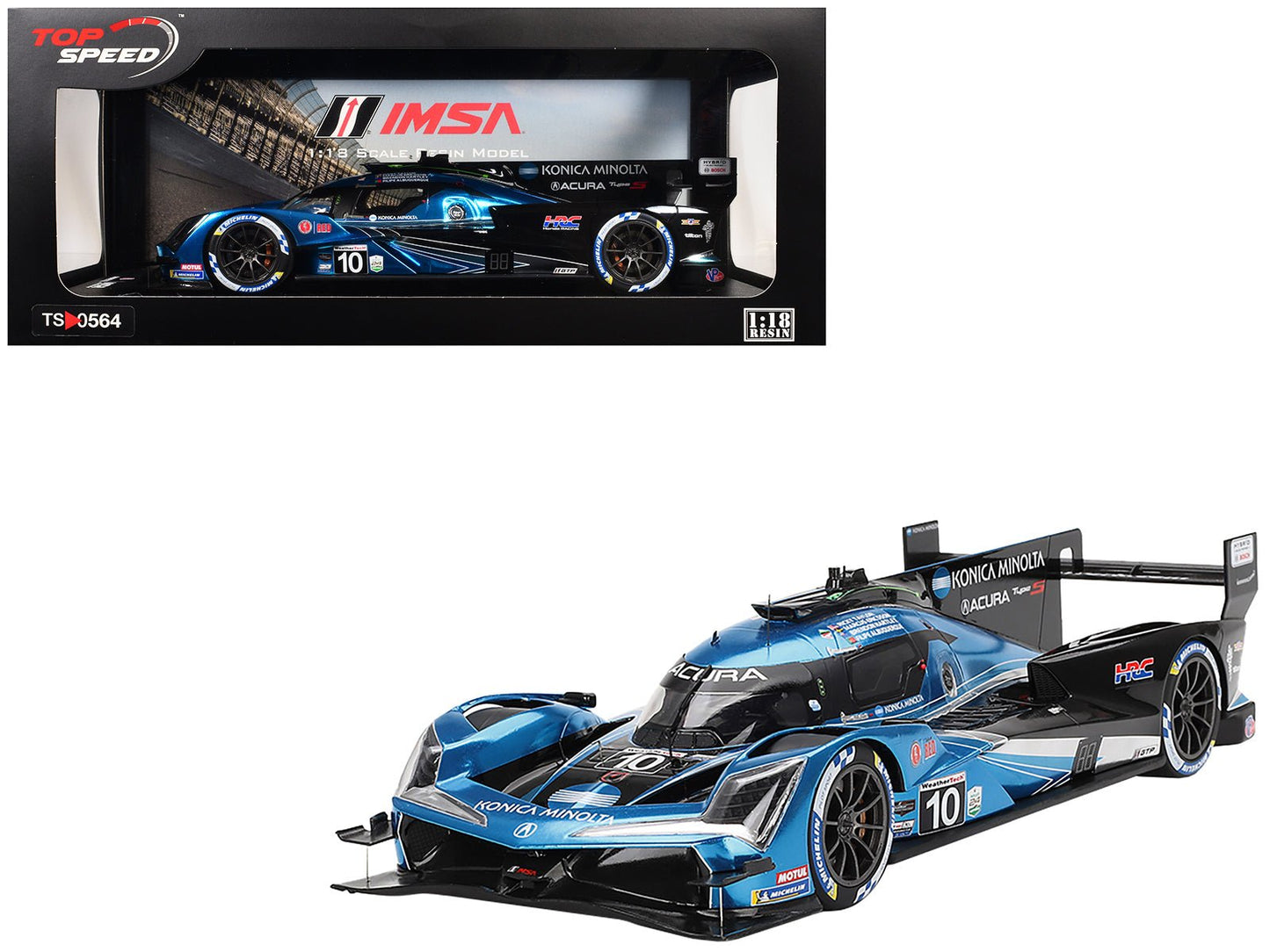 Acura ARX-06 GTP #10 Filipe Albuquerque - Marcus Ericsson - Brendon Hartley - Ricky Taylor "Wayne Taylor Racing with Andretti" IMSA "24 Hours of Daytona" (2024) 1/18 Model Car by Top Speed  free shipping USA