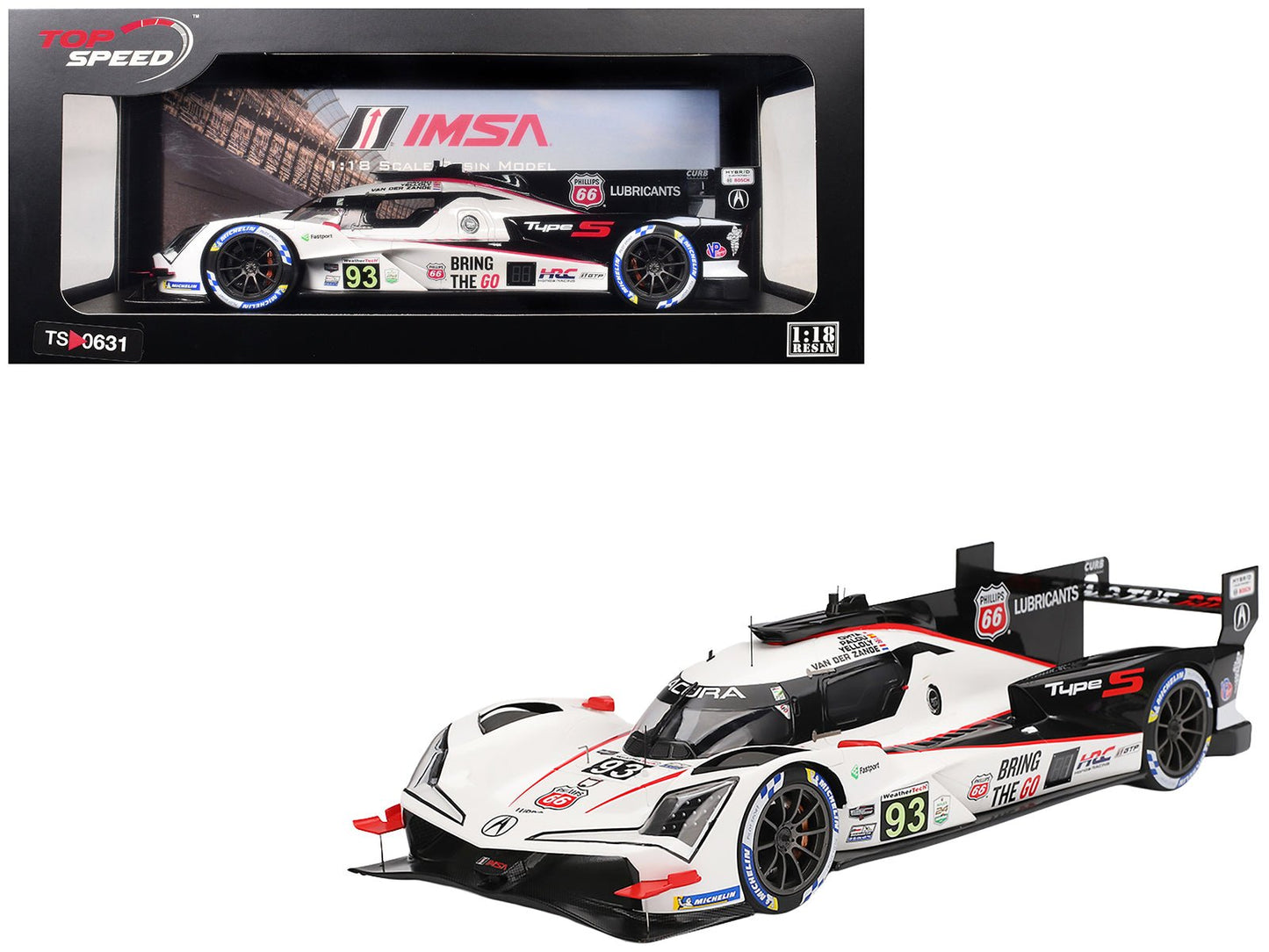 Acura ARX-06 GTP #93 Kakunoshin Ohta - Alex Palou - Renger van der Zande - Nick Yelloly "Acura Meyer Shank Racing with Curb-Agajanian" "24 Hours of Daytona" (2025) 1/18 Model Car by Top Speed  free shipping USA