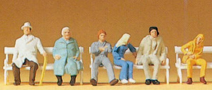 Preiser 14004 HO Scale Passengers Seated w/Bench