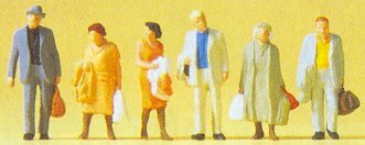 Preiser 14027 HO Scale Pedestrians Passengers w/Bags